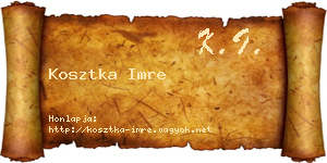Kosztka Imre névjegykártya